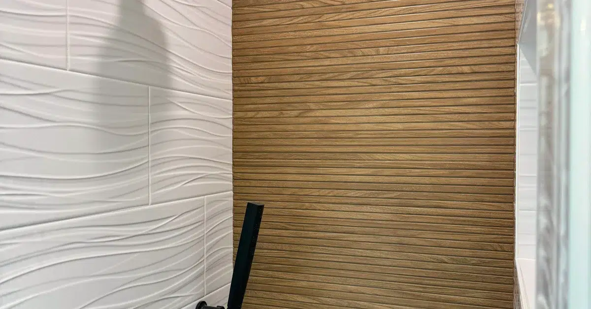 Completed master bathroom remodel in Sherman Oaks home showing walk-in shower and soaking tub