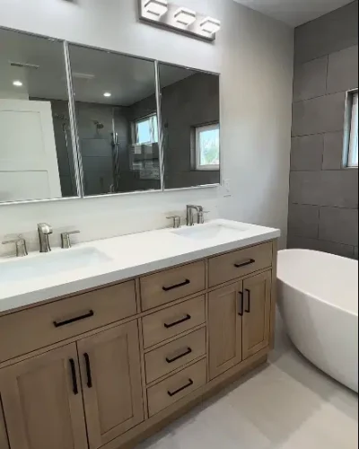 contemporary wood bathroom vanity