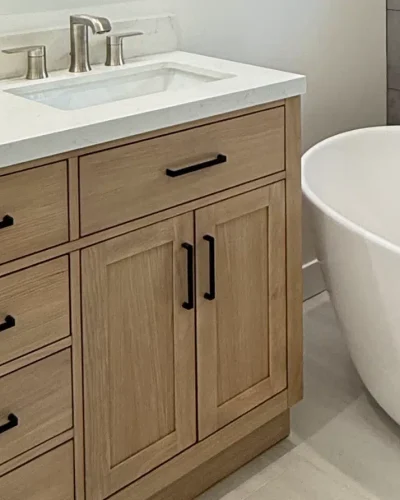 light wood bathroom vanity
